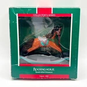 Hallmark Keepsake Ornament 198 ROCKING HORSE #9 in Series Brown Horse EUC